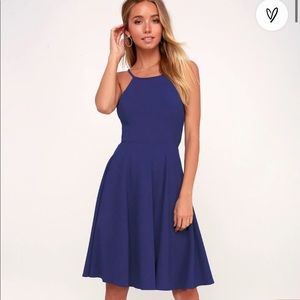Lulu’s “Irresistible Charm” Royal Blue Midi Dress